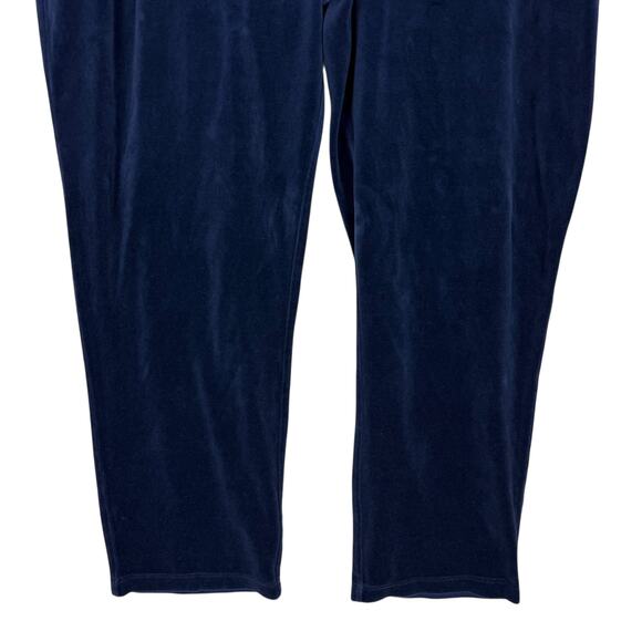 Weekends By Chico's Pants Womens 3 Blue Velvet High-Rise Elastic Waist Pull On - Picture 5 of 13